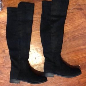 BLACK SUEDE over the knee BOOTS worn once